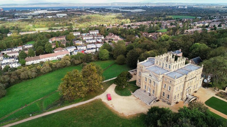 Kings Weston House and its grounds from the air