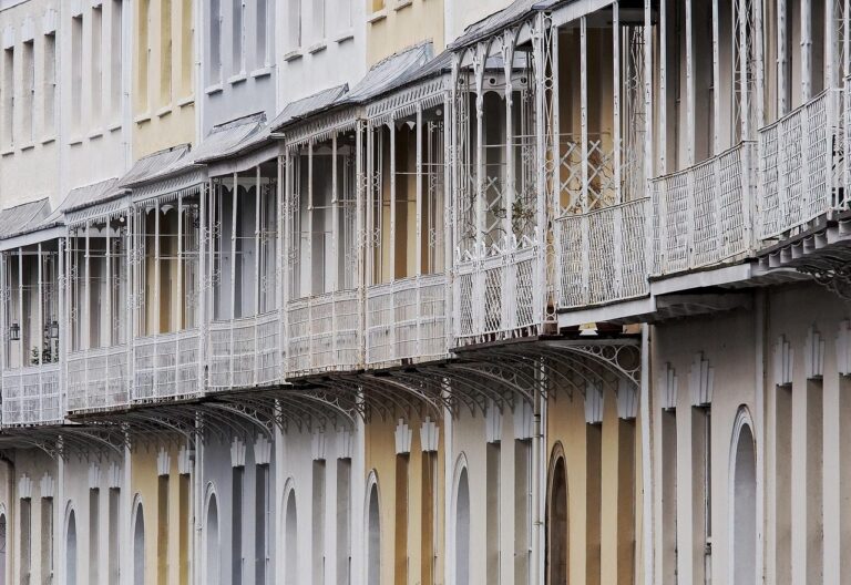 Georgian balconies along Royal York Crescent in Clifton