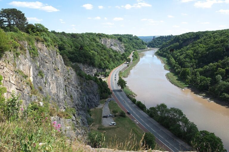 The Avon Gorge seen from Sea Walls, with the river below